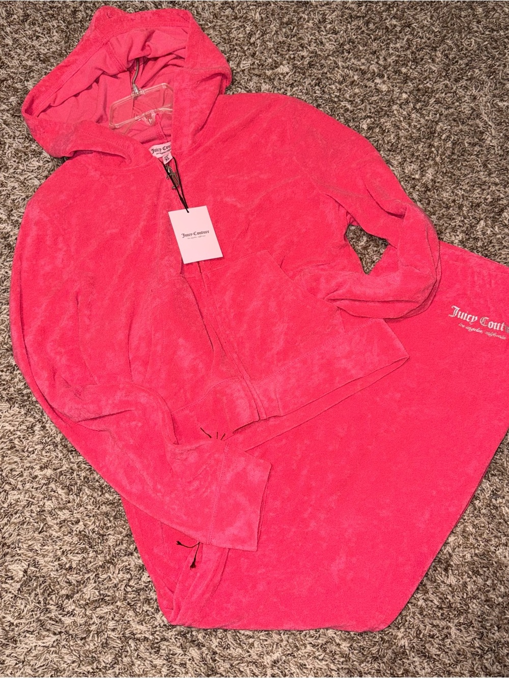 Juicy Couture Pink Velour 2pc Tracksuit Set Y2K